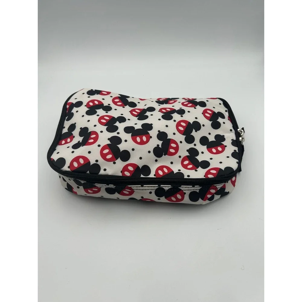 Disney Mickey Mouse Bioworld Travel Pouch Cosmetic Bag White Red Black B736